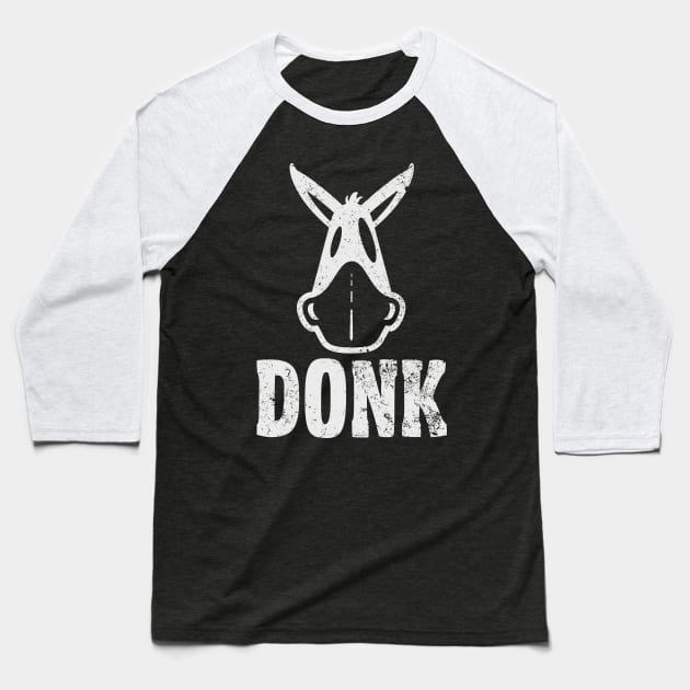 Donk - Poker Donkey Baseball T-Shirt by LuckyDuckPoker